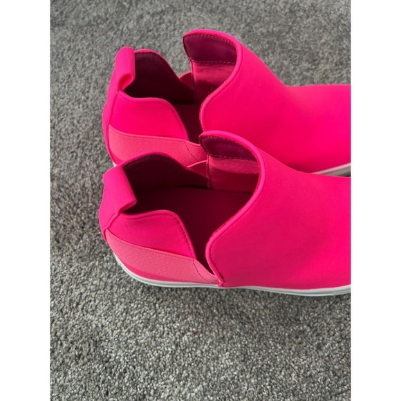 Brand New Women's Neon pink hidden platform wedge ankle shoes heel lift … - Picture 6 of 8